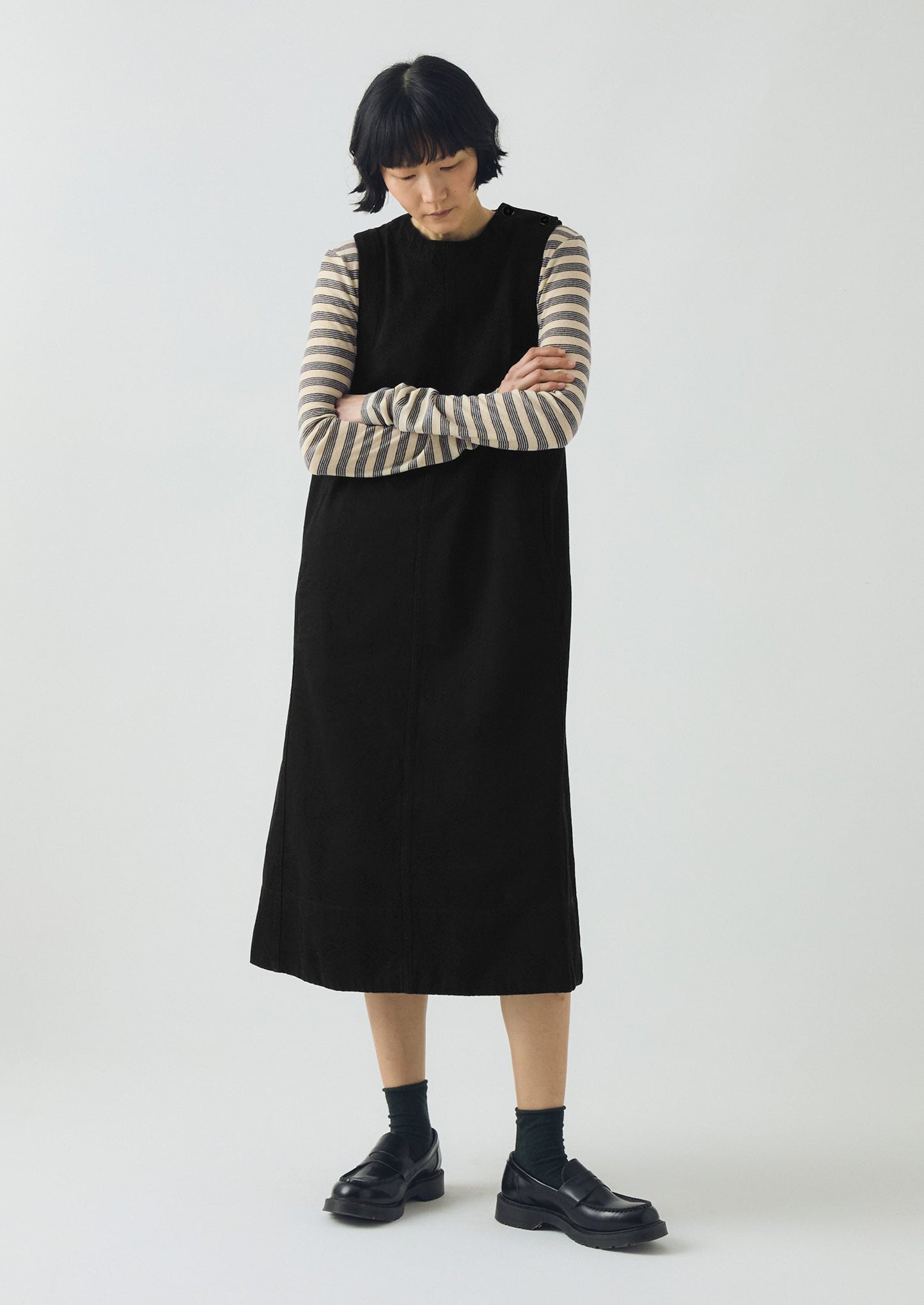 Abito da lavoro in denim nero lavato | Nero carbone