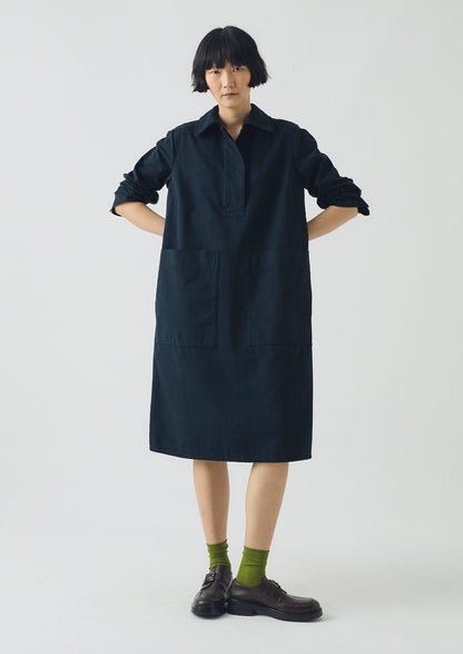 Abito tunica da lavoro in cotone | Blu ardesia