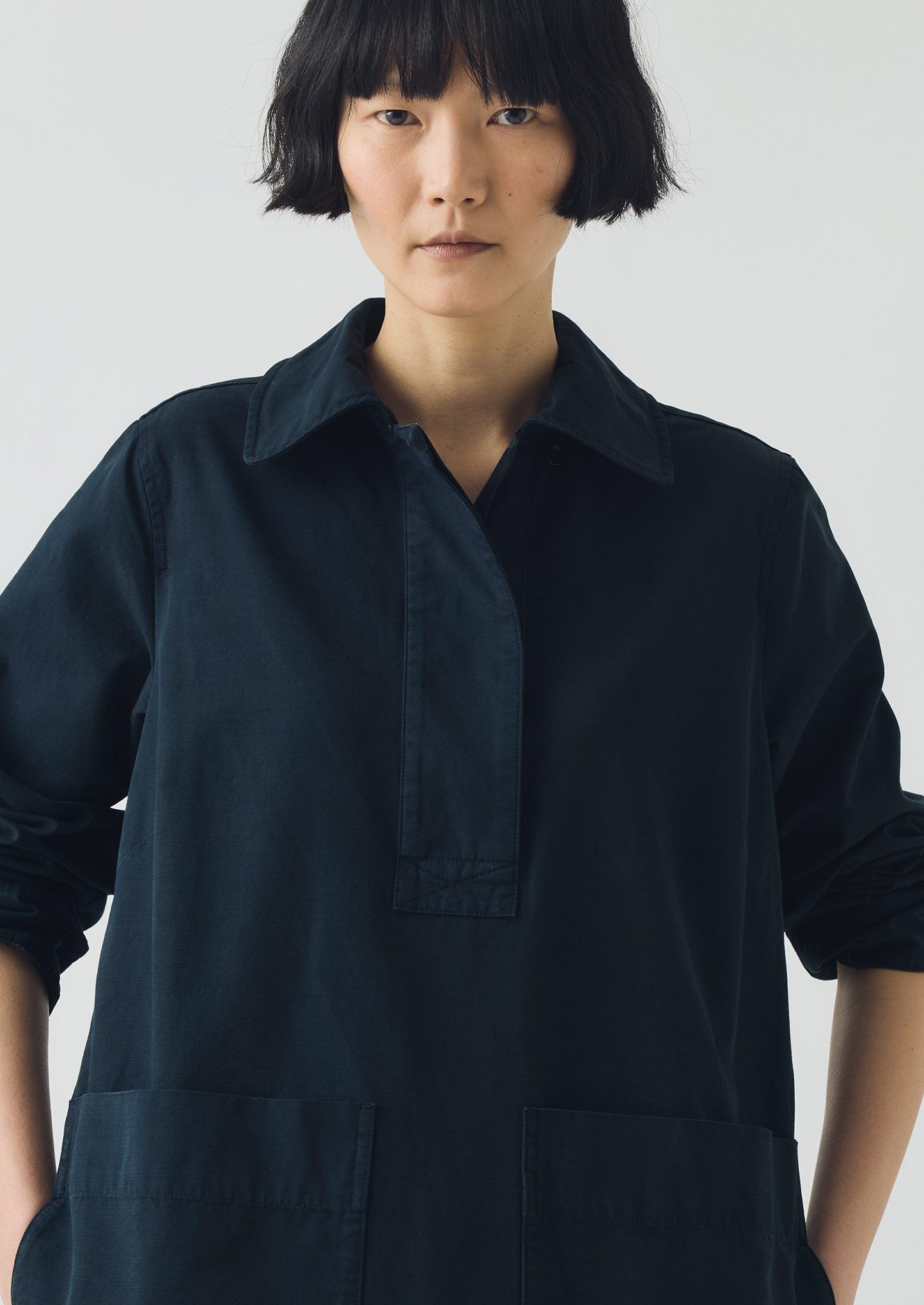 Abito tunica da lavoro in cotone | Blu ardesia