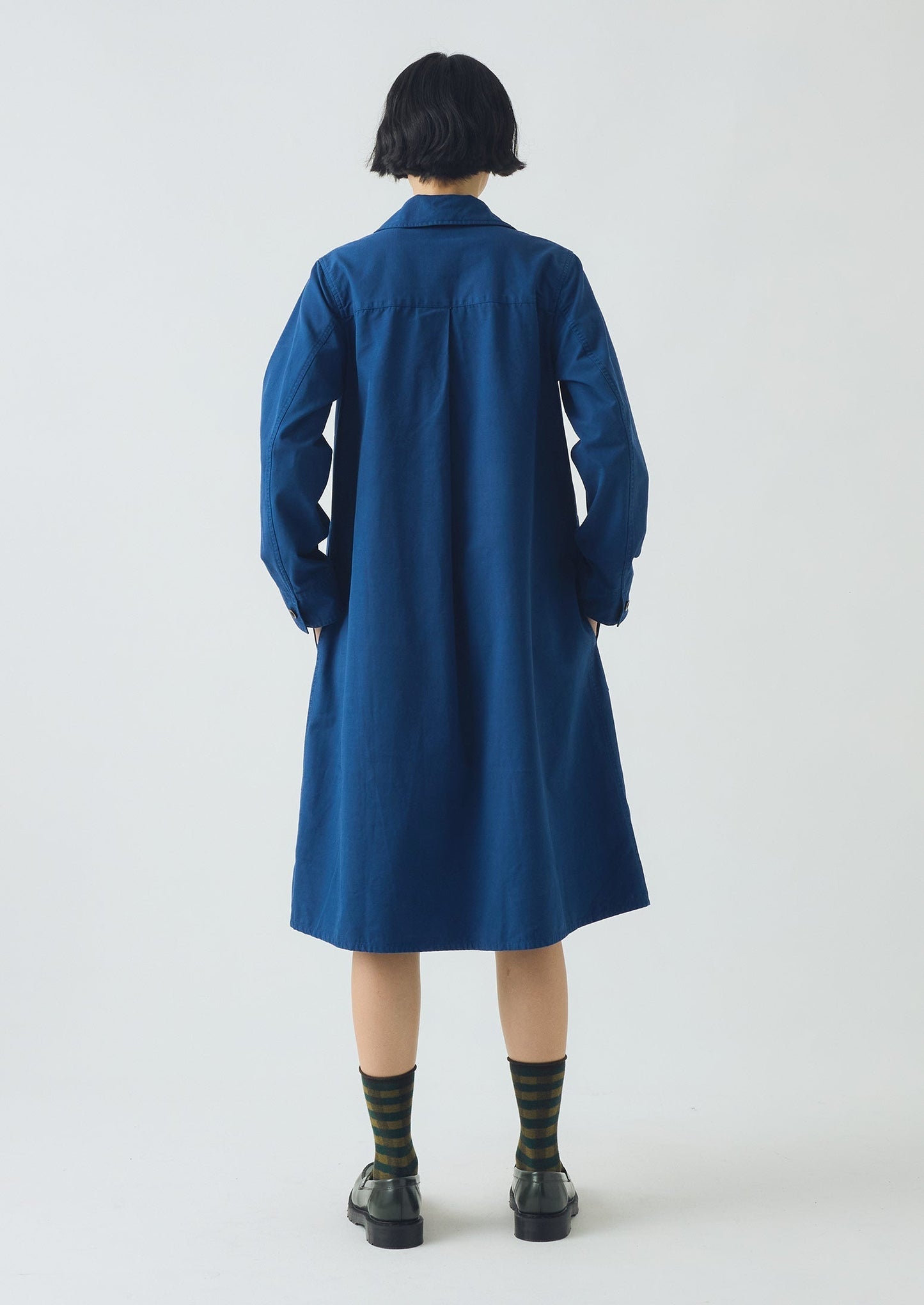 Abito tunica da lavoro in cotone | Blu cobalto