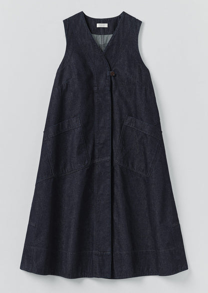 Abito tunica in denim a trapezio | Indaco