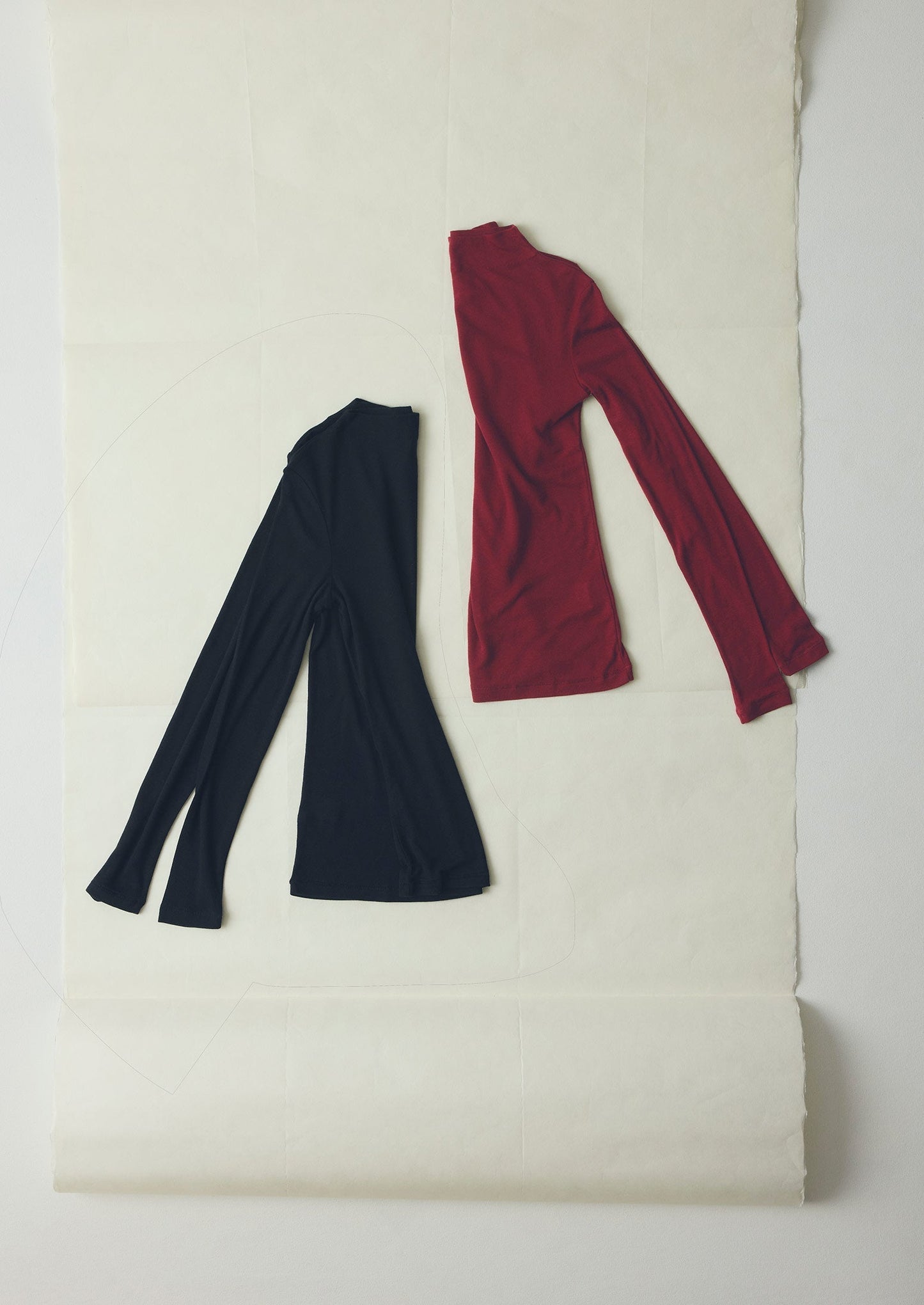 Maglietta a collo alto in lana e lyocell Aster | Bordeaux