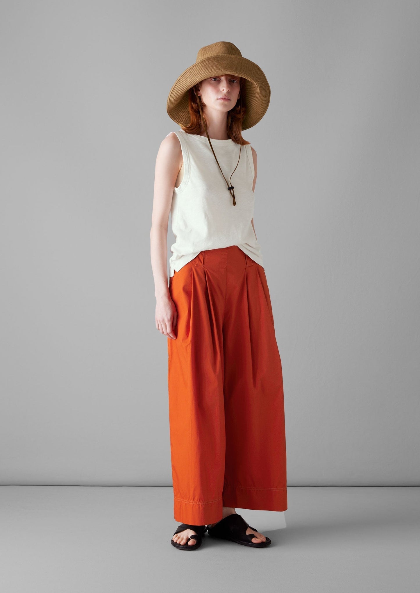 Canotta in cotone biologico tinto in capo | Gesso