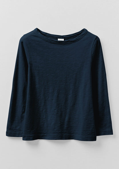Maglietta Lia in cotone con scollo a barca | Blu navy scuro