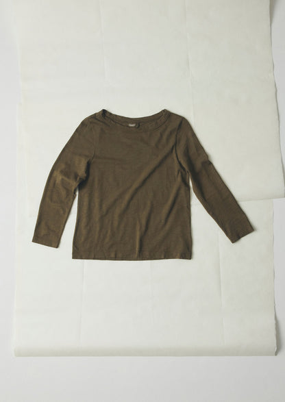 Maglietta Lia in cotone con scollo a barca | Oliva