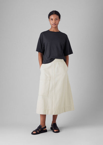 Maglietta squadrata in cotone e canapa | Ardesia