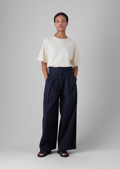 Maglietta squadrata in cotone e canapa | Ecru