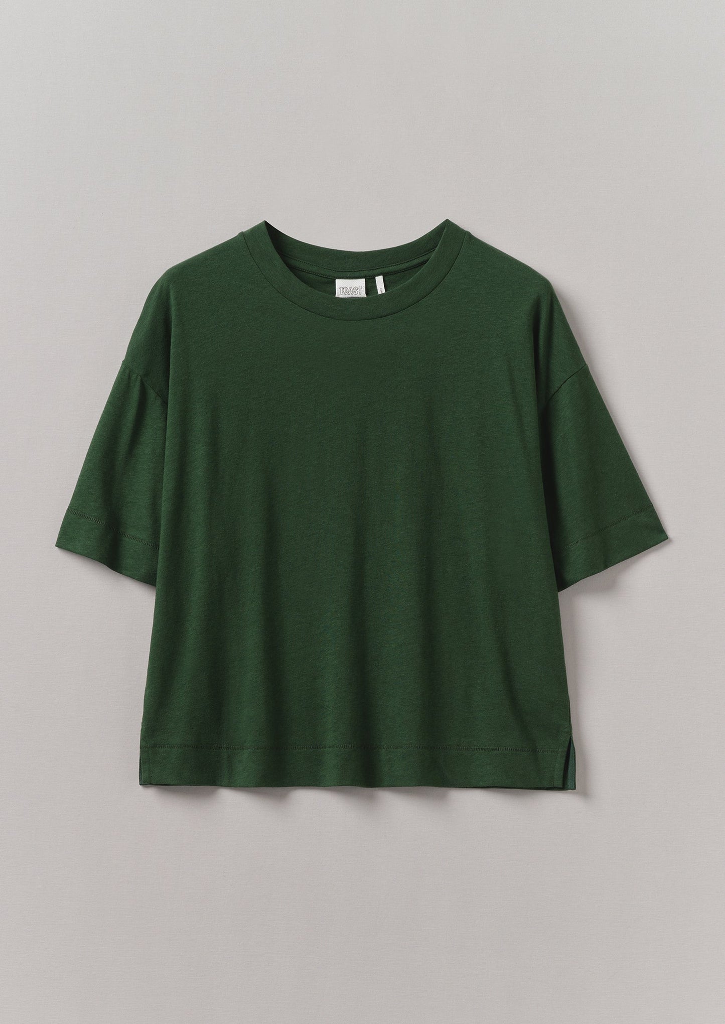 Maglietta squadrata in cotone e canapa | Verde washi