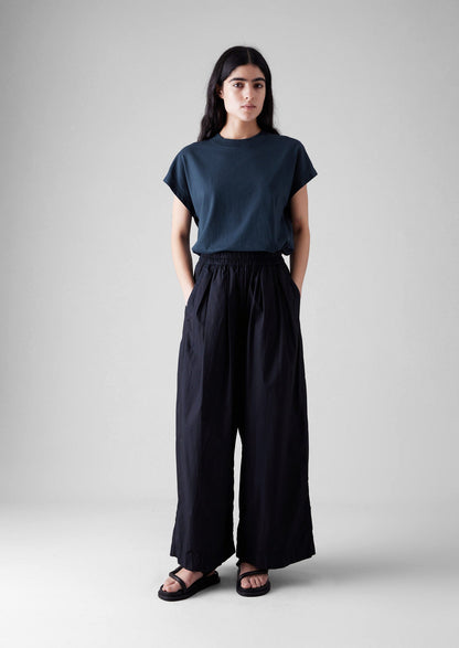 Maglietta senza maniche con scollo a coste | Raven Blue