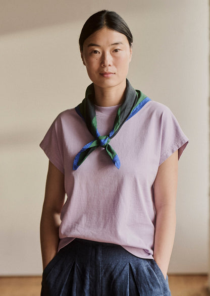 Maglietta senza maniche con scollo a coste | Lilla legno