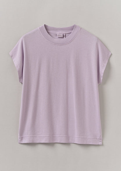 Maglietta senza maniche con scollo a coste | Lilla legno