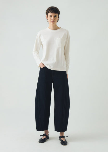 T-shirt in cotone con tasca applicata | Bianco carta