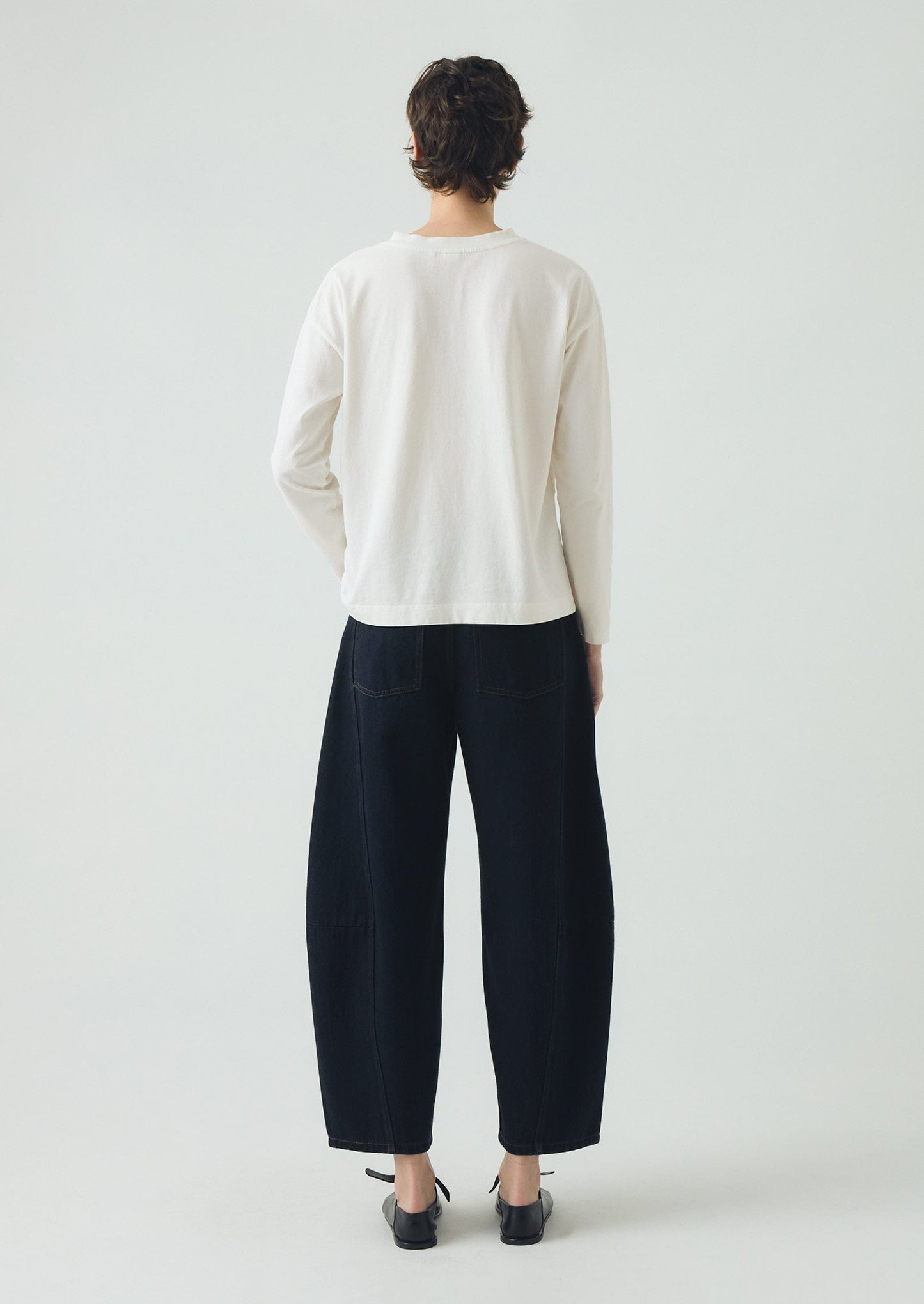 T-shirt in cotone con tasca applicata | Bianco carta