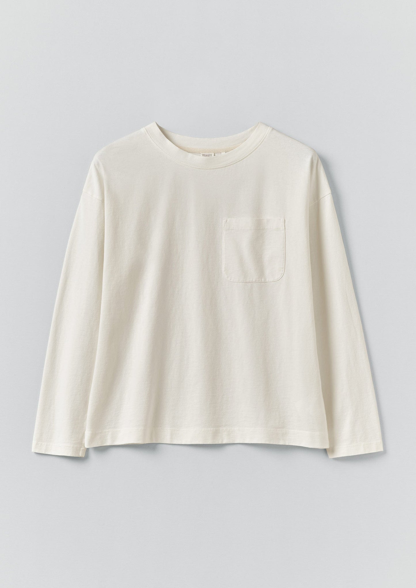 T-shirt in cotone con tasca applicata | Bianco carta