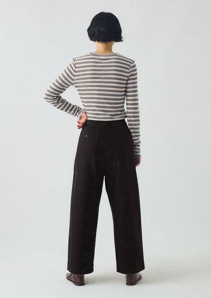 Maglietta Agnes Stripe Wool Lyocell | Crema/Nero