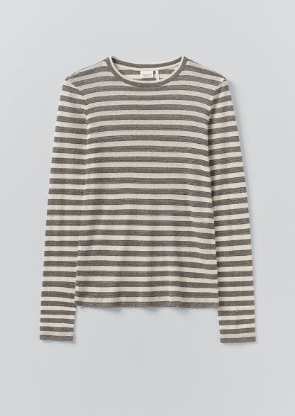 Maglietta Agnes Stripe Wool Lyocell | Crema/Nero