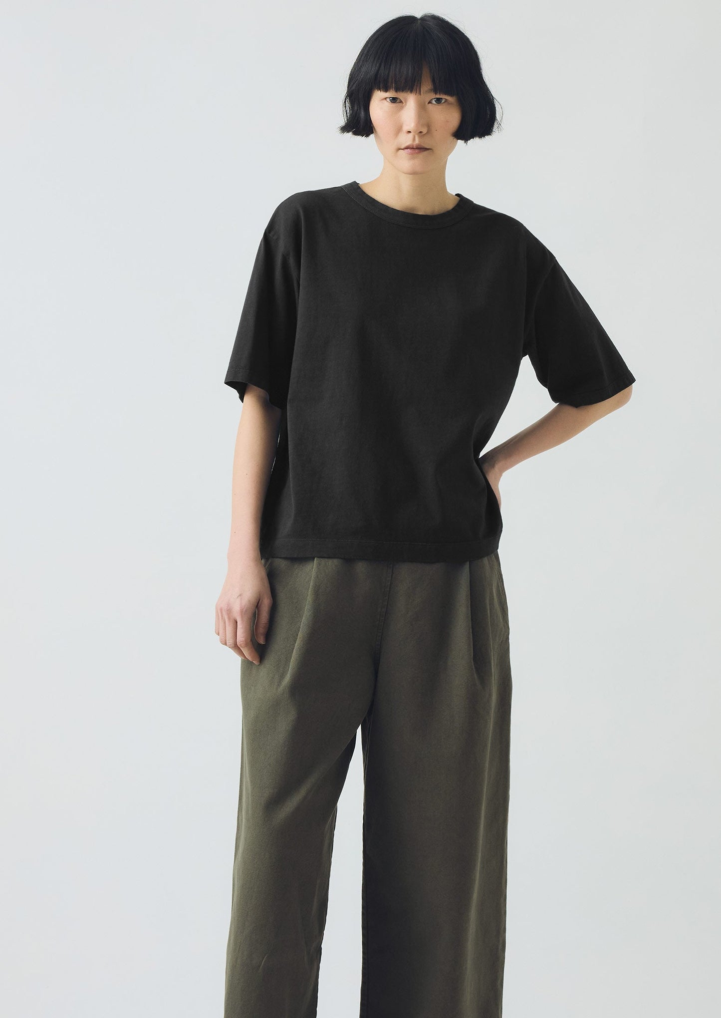 Maglietta in cotone a maniche corte | Antracite scuro