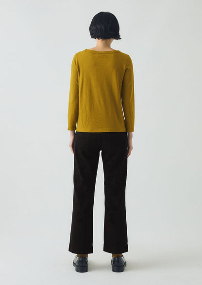 Maglietta con scollo a barca tinta in capo Lia | Miele