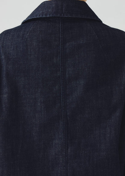 Giacca in denim indaco biologico a maniche larghe | Indaco