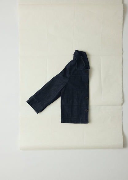 Giacca in denim indaco biologico a maniche larghe | Indaco