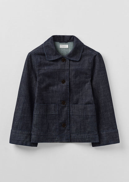 Giacca in denim indaco biologico a maniche larghe | Indaco