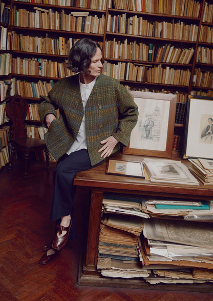 Giacca in tweed di cotone Kantha | Multicolore
