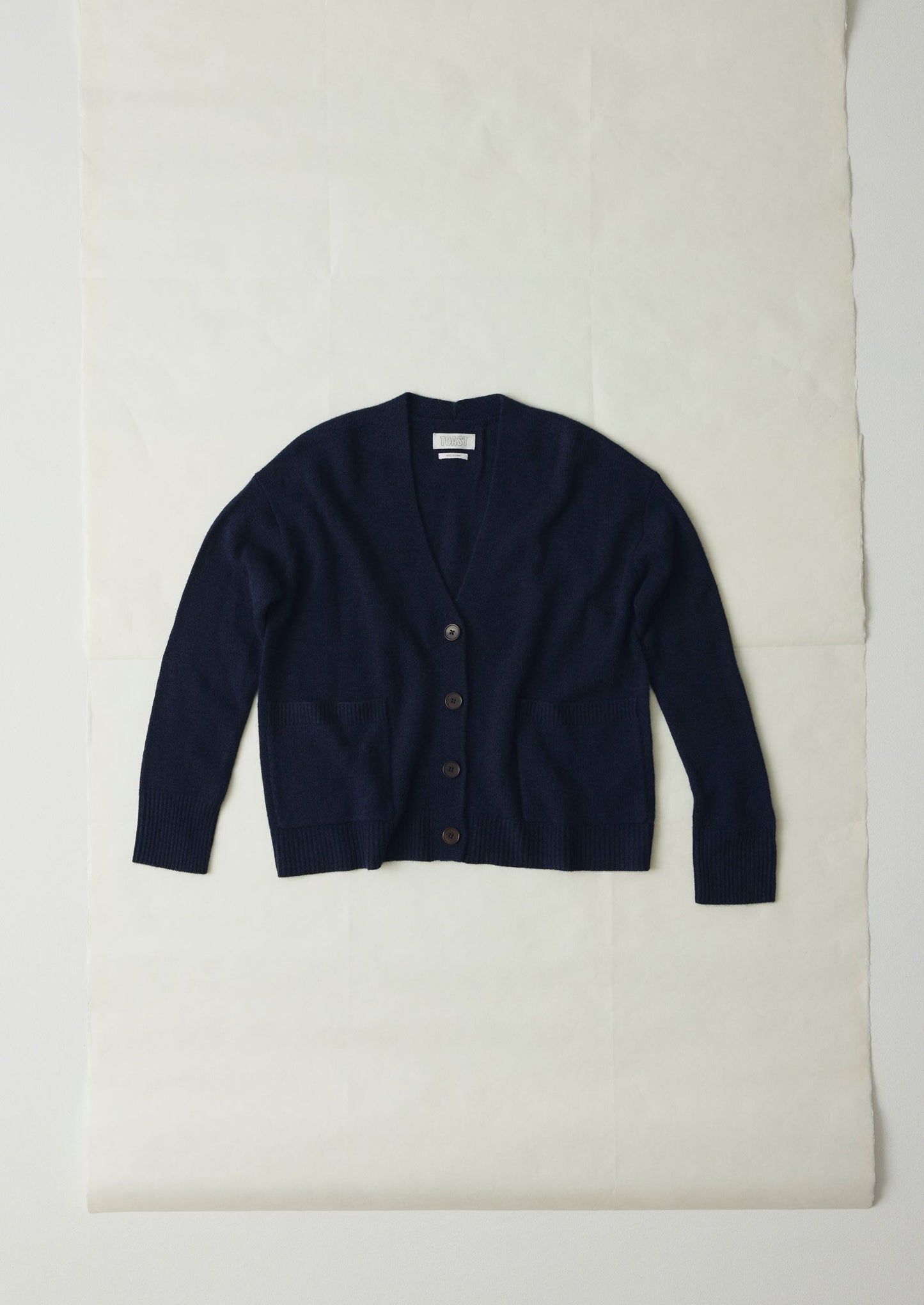 Cardigan squadrato in lana e cashmere Ffion | Blu navy scuro