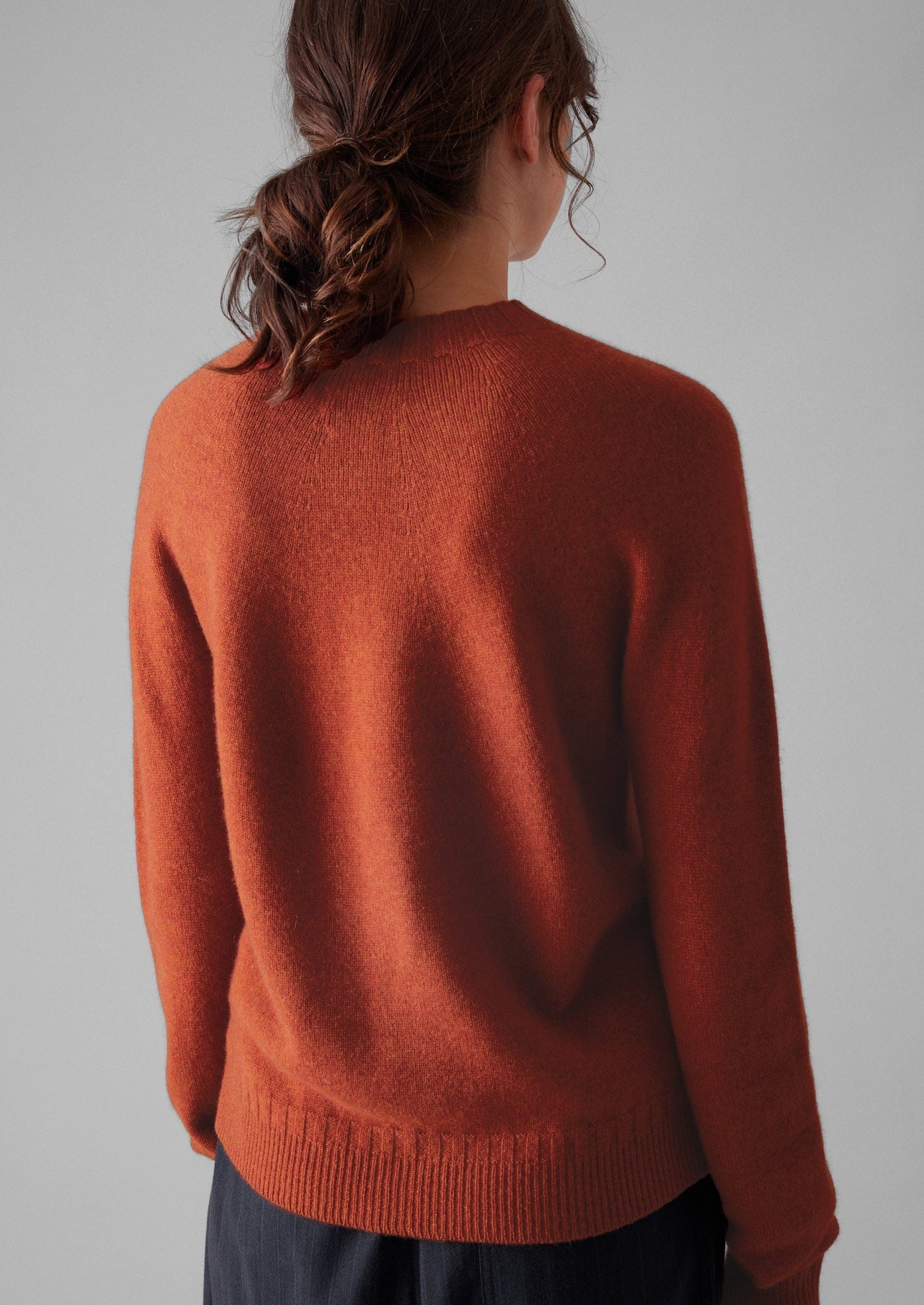 Maglione girocollo in lana e cashmere | Terracotta