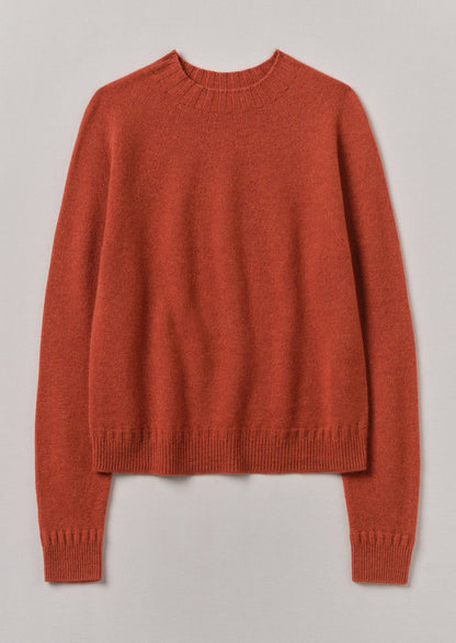 Maglione girocollo in lana e cashmere | Terracotta