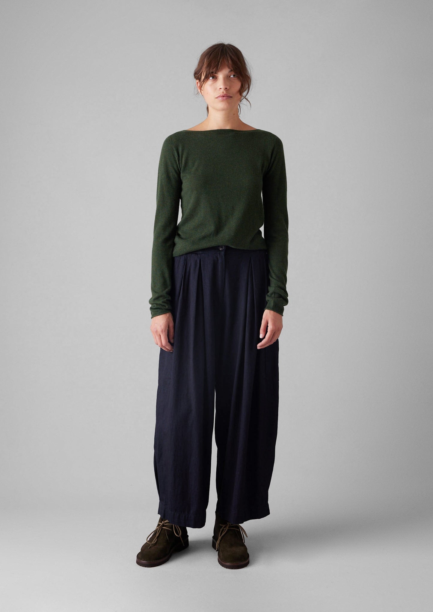 Maglione in lana fine e cashmere | Verde oliva