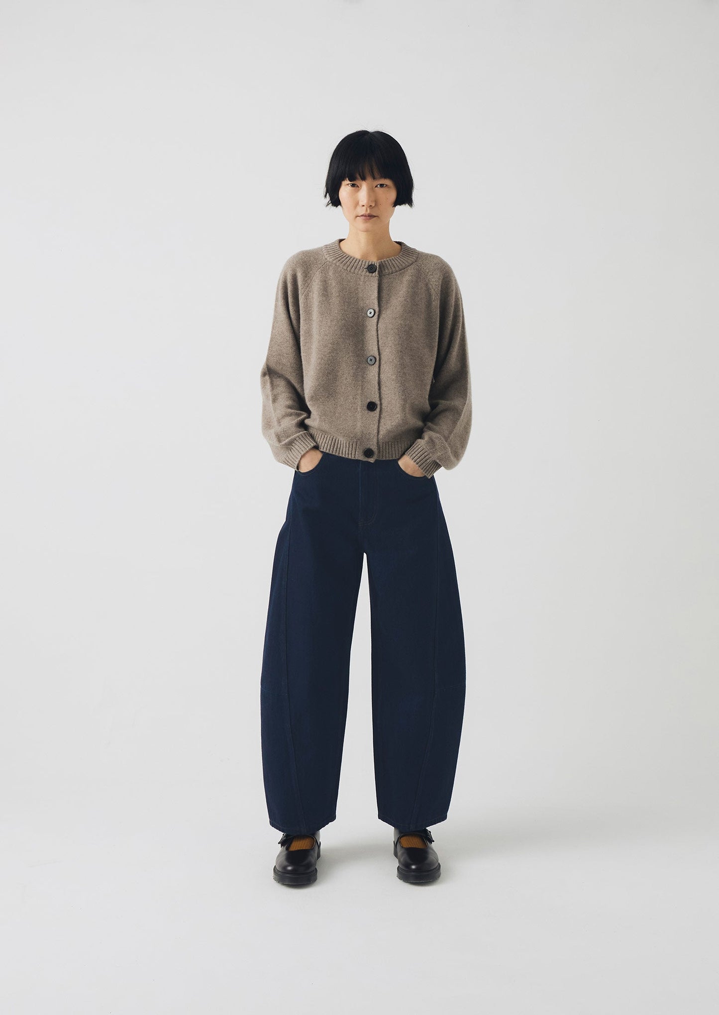 Cardigan raglan in lana e cashmere Eden | Semi di lino