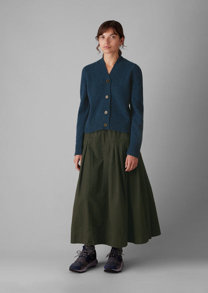 Cardigan in lana con scollo a V Kaia | Petrolio