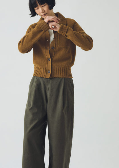 Cardigan in lana con colletto | Ottone