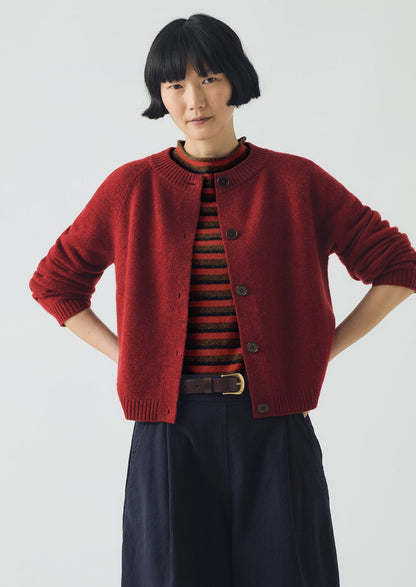 Cardigan raglan in lana e cashmere Eden | Acetosella rossa