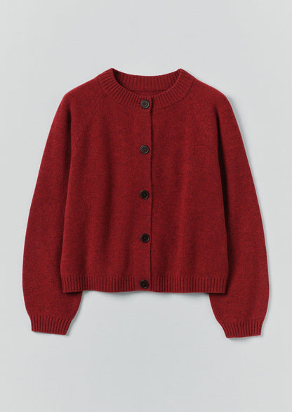 Cardigan raglan in lana e cashmere Eden | Acetosella rossa