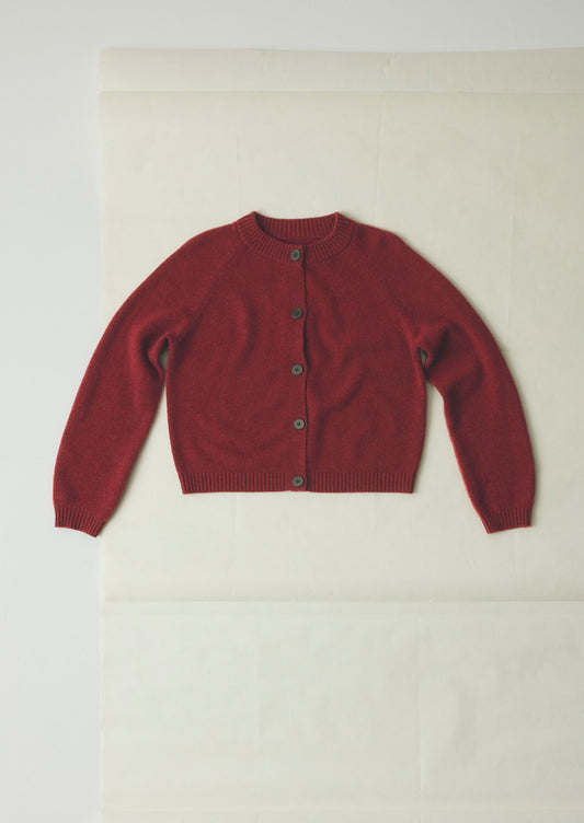 Cardigan raglan in lana e cashmere Eden | Acetosella rossa