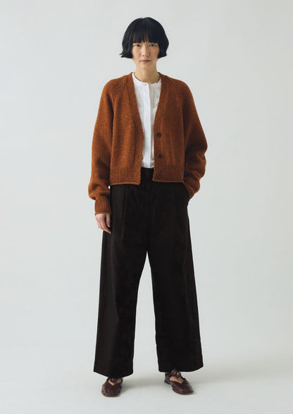 Cardigan con scollo a V in lana Donegal | Cannella