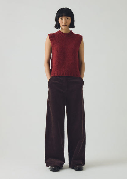 Canotta in lana e alpaca bouclé | Acetosella rossa