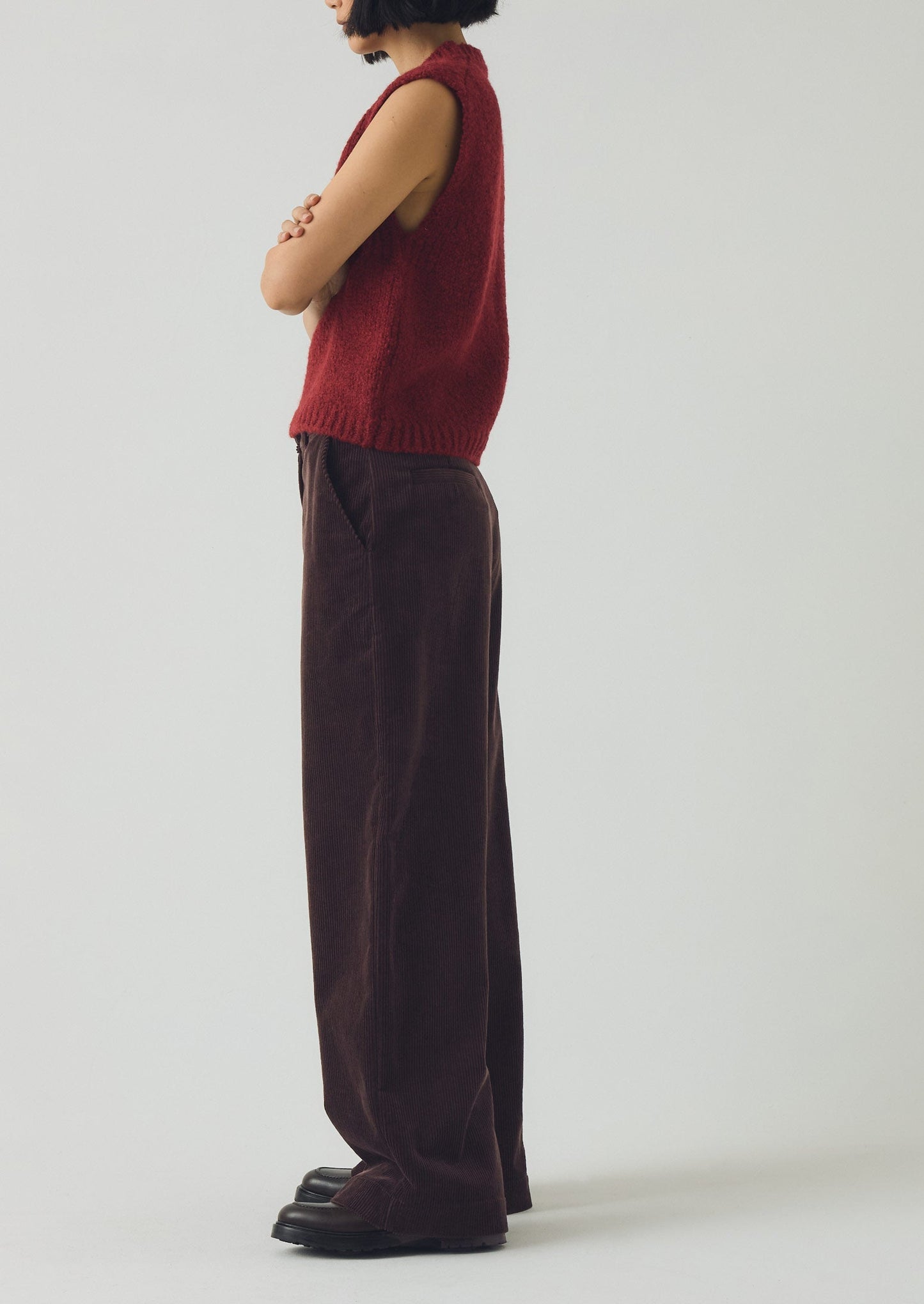 Canotta in lana e alpaca bouclé | Acetosella rossa