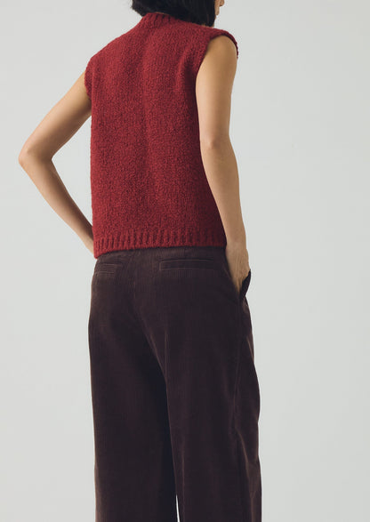 Canotta in lana e alpaca bouclé | Acetosella rossa