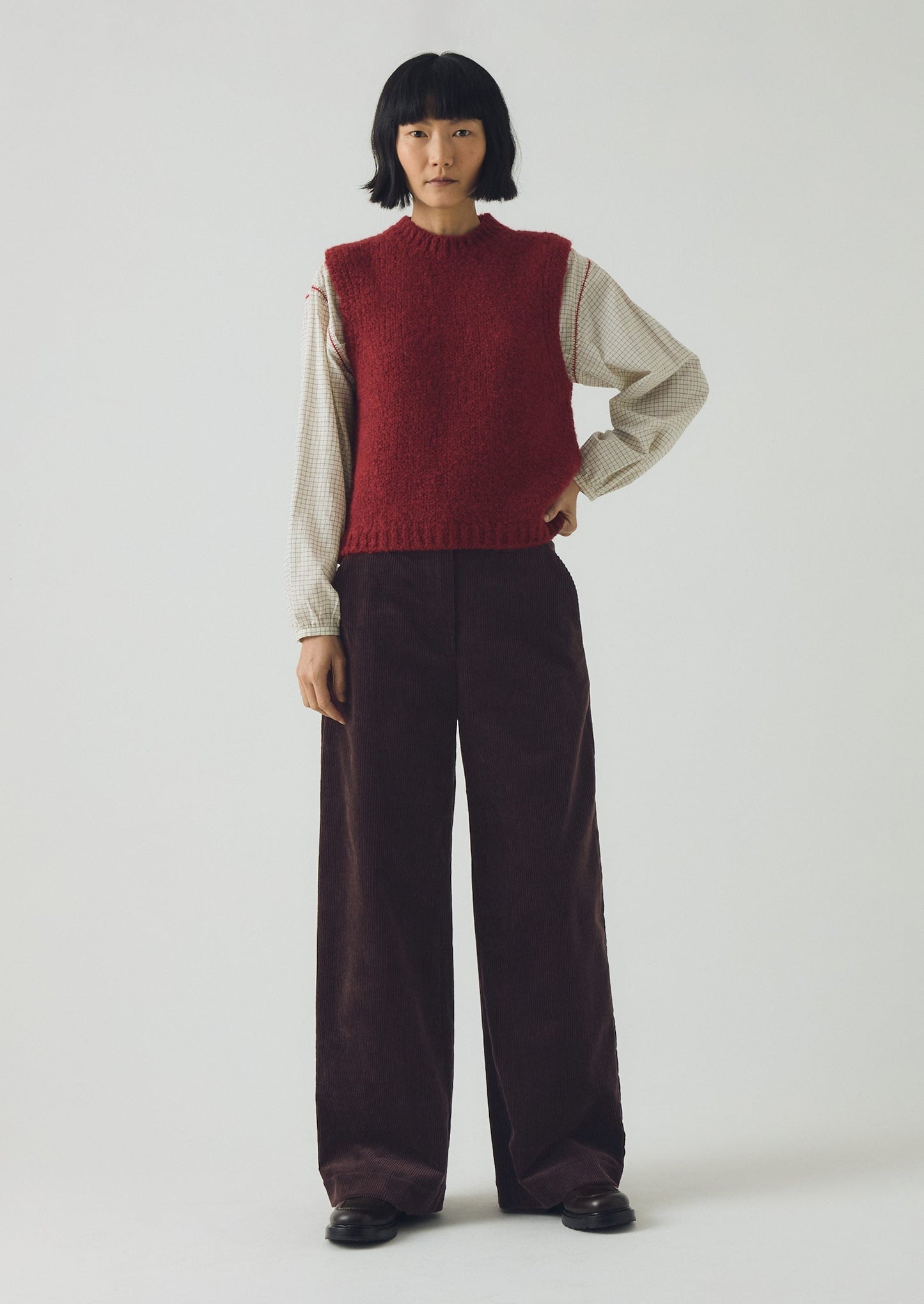 Canotta in lana e alpaca bouclé | Acetosella rossa