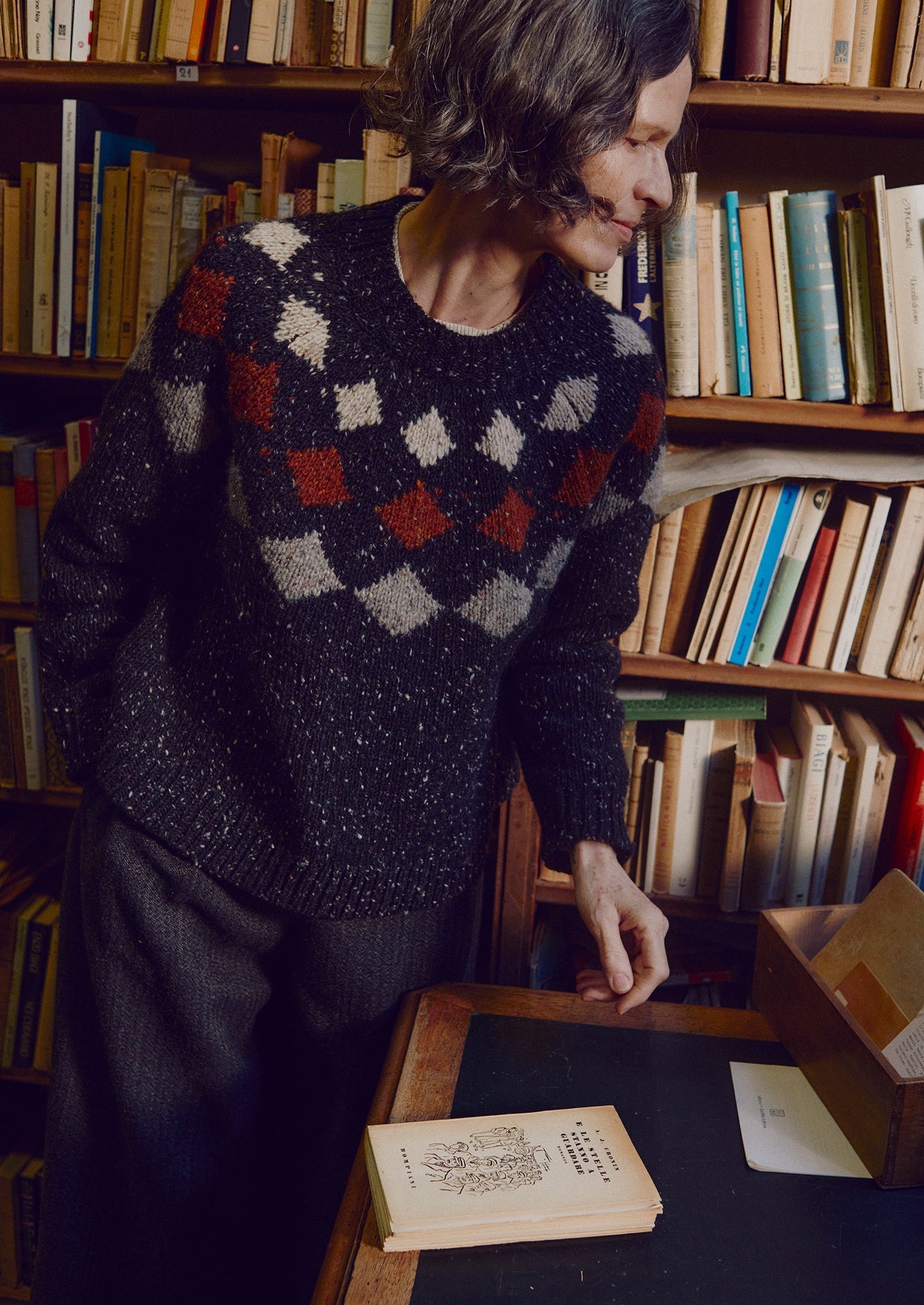 Maglione Donegal Diamond Yoke | Graphite Multi