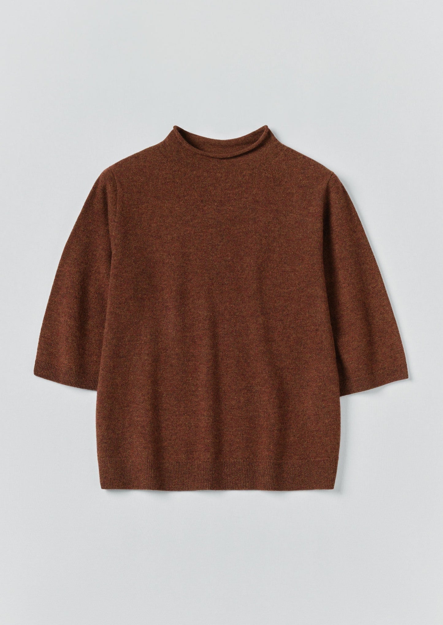 Maglione a mezza manica in lana e cashmere | Pecan