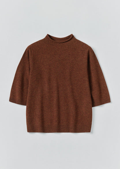 Maglione a mezza manica in lana e cashmere | Pecan