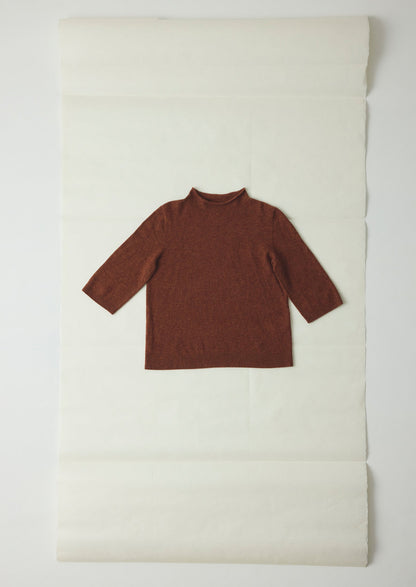 Maglione a mezza manica in lana e cashmere | Pecan