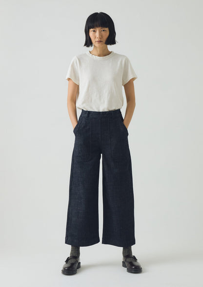 Jeans Annie Organic Denim con bottoni laterali | Indaco