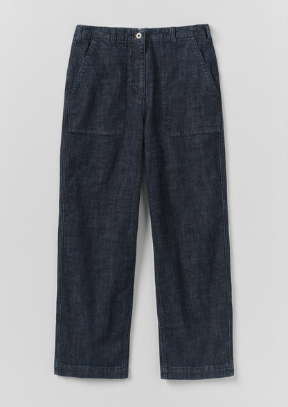 Jeans cropped biologici Ashley | Indaco