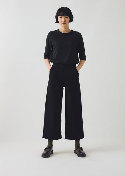Jeans Annie Organic Denim con bottoni laterali | Nero