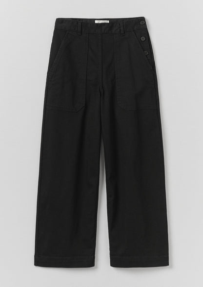 Jeans Annie Organic Denim con bottoni laterali | Nero