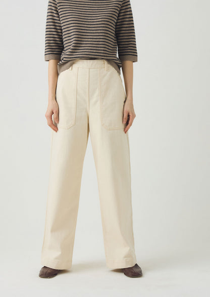 Jeans lunghi in denim biologico Annie | Ecru